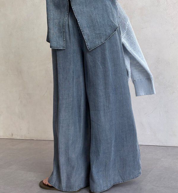  「【WEB限定/セットアップ対応】リヨセルデニムワイドパンツ」|チノ|