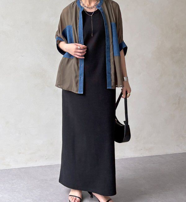  「【WEB限定】デニム切替シアーシャツ」|シャツ・ブラウス|