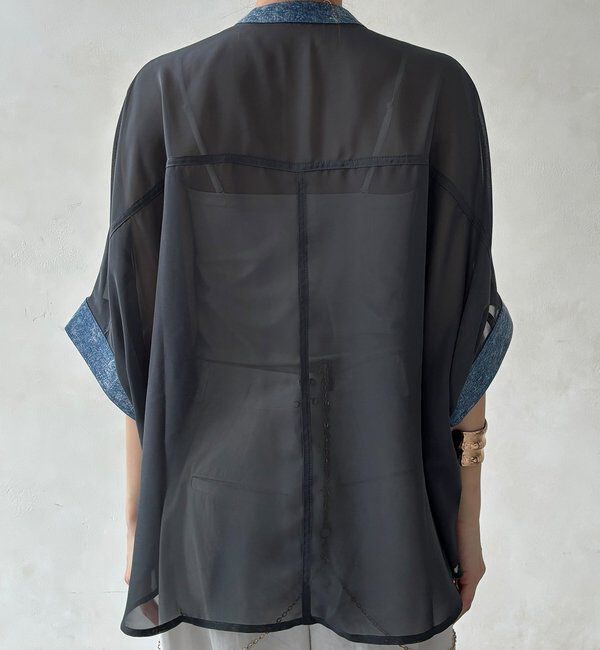  「【WEB限定】デニム切替シアーシャツ」|シャツ・ブラウス|