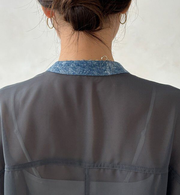  「【WEB限定】デニム切替シアーシャツ」|シャツ・ブラウス|