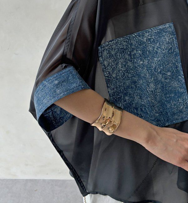  「【WEB限定】デニム切替シアーシャツ」|シャツ・ブラウス|