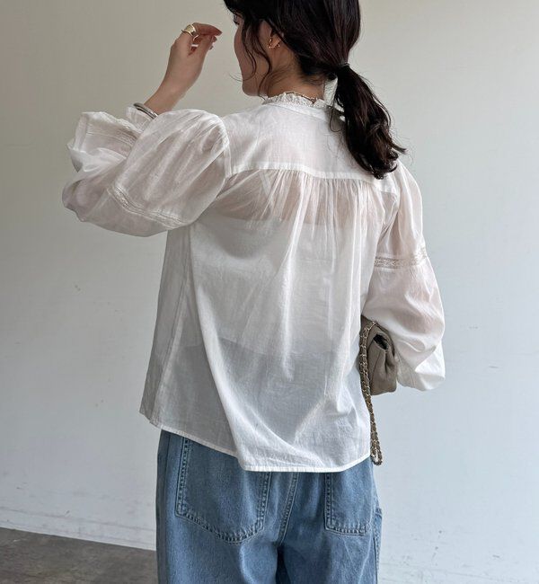  「インドレースパフ袖ブラウス」|シャツ・ブラウス|