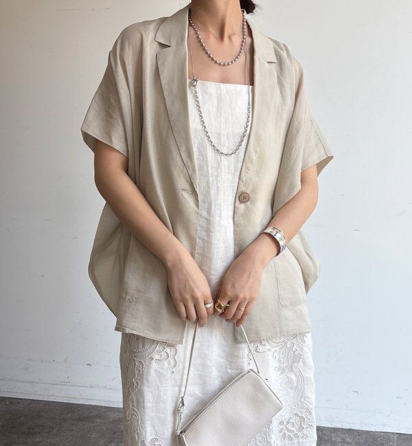  「【WEB限定】コットンシアータックジャケット」|テーラードジャケット|