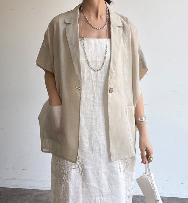  「【WEB限定】コットンシアータックジャケット」|テーラードジャケット|