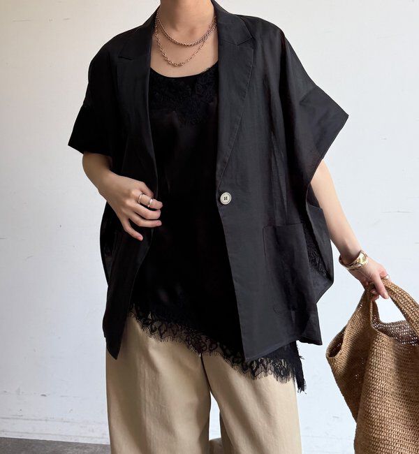  「【WEB限定】コットンシアータックジャケット」|テーラードジャケット|