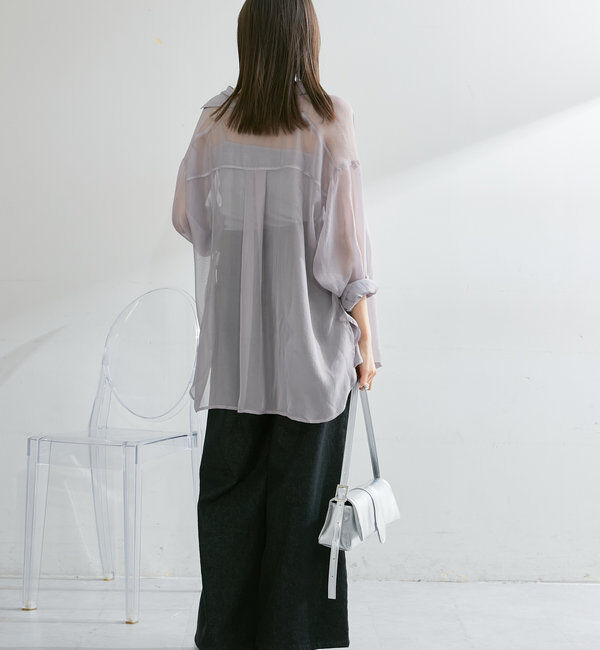  「【3サイズ】デニムタックワイドパンツ」|デニム|