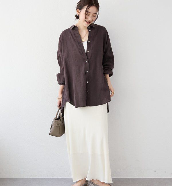  「予約【名品/サイズ展開あり】リネンワイドシャツ」|シャツ・ブラウス|