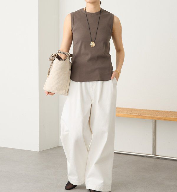  「予約【ストレッチ性抜群】テレコスリーブレスTee」|Tシャツ・カットソー|