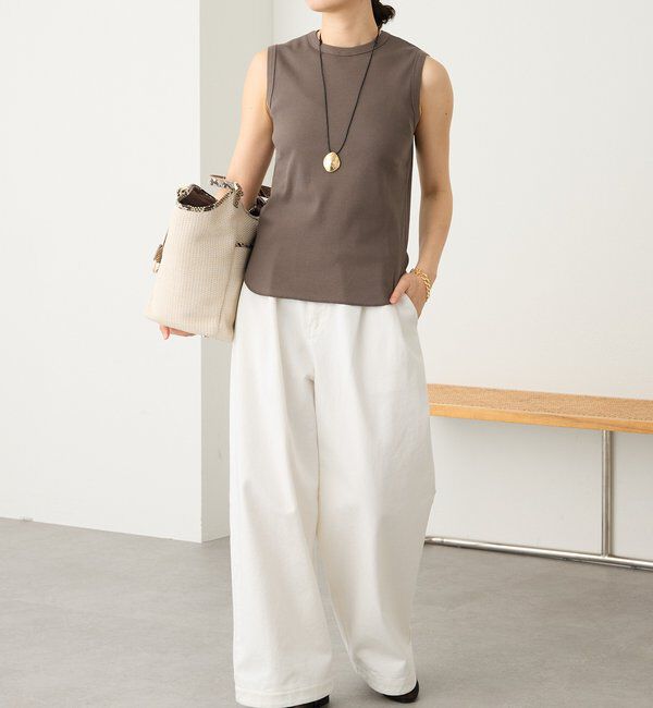  「予約【ストレッチ性抜群】テレコスリーブレスTee」|Tシャツ・カットソー|