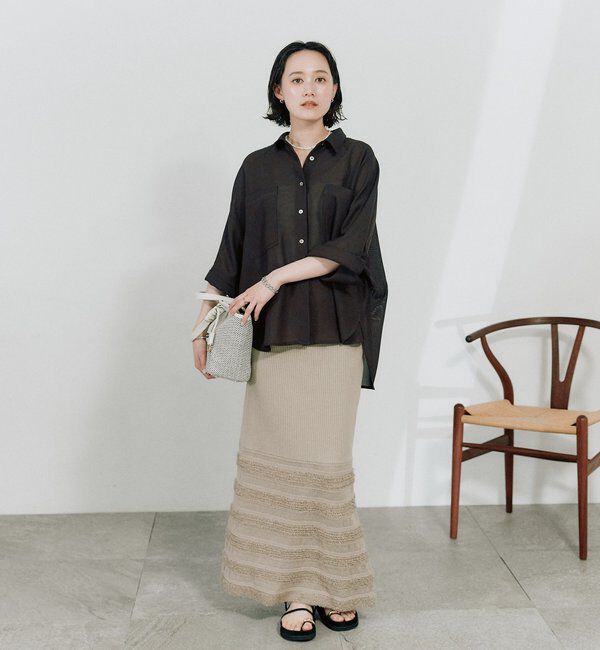  「予約【上品な透け感】メッシュドルマンシャツ」|シャツ・ブラウス|