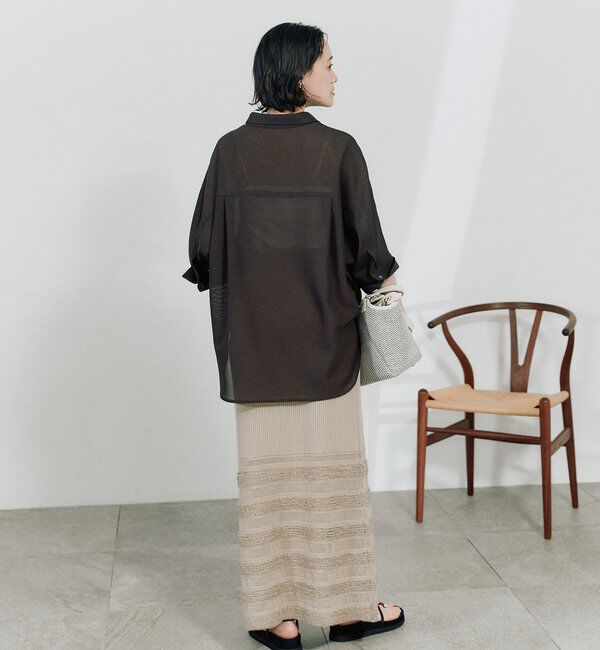  「予約【上品な透け感】メッシュドルマンシャツ」|シャツ・ブラウス|