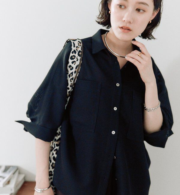  「予約【上品な透け感】メッシュドルマンシャツ」|シャツ・ブラウス|