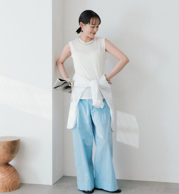  「予約【上品な光沢が目を引く】シャイニーノースリTee」|キャミソール|