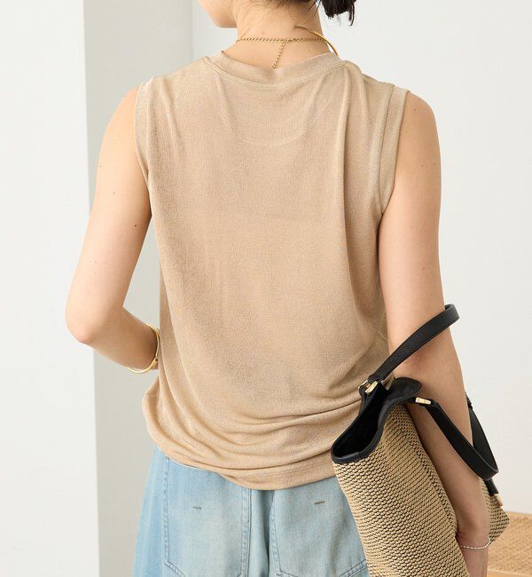  「予約【上品な光沢が目を引く】シャイニーノースリTee」|キャミソール|