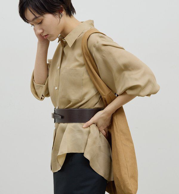  「【洗練ブラウス】【2way】キュプラブラウス」|シャツ・ブラウス|