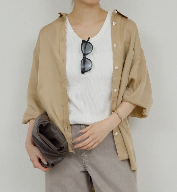  「【洗練ブラウス】【2way】キュプラブラウス」|シャツ・ブラウス|