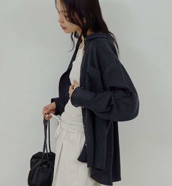  「【洗練ブラウス】【2way】キュプラブラウス」|シャツ・ブラウス|