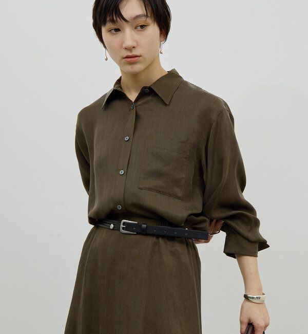  「【洗練ブラウス】【2way】キュプラブラウス」|シャツ・ブラウス|