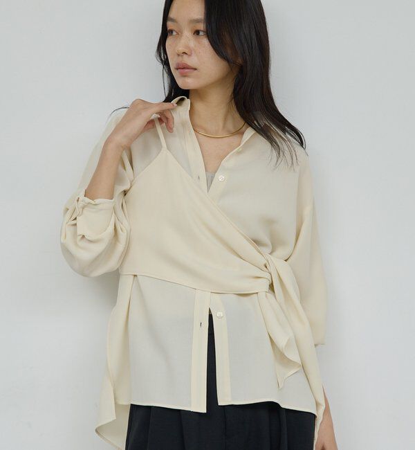  「ワンショルレイヤードシャツ」|シャツ・ブラウス|アイボリー