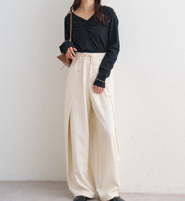  「ドットプリントロングTシャツ」|Tシャツ・カットソー|