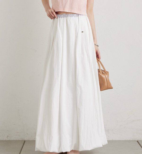  「ストライプバルーンスカート」|スカート|オフホワイト