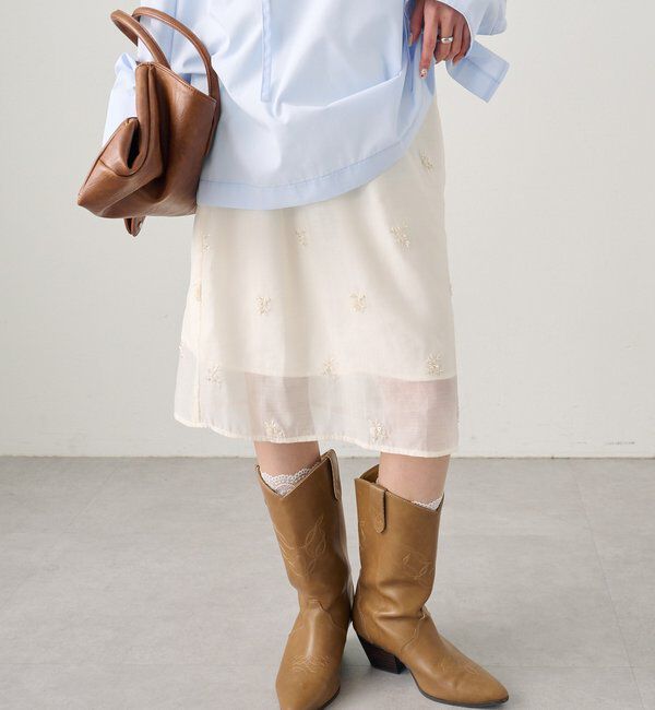 「フラワービジュースカート」|スカート|オフホワイト