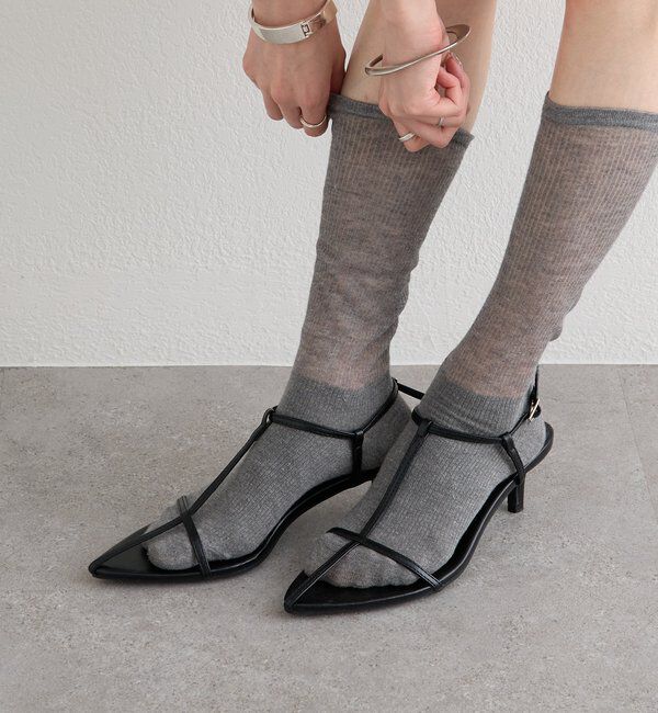  「ポインテッドトゥクロスストラップサンダル」|その他|