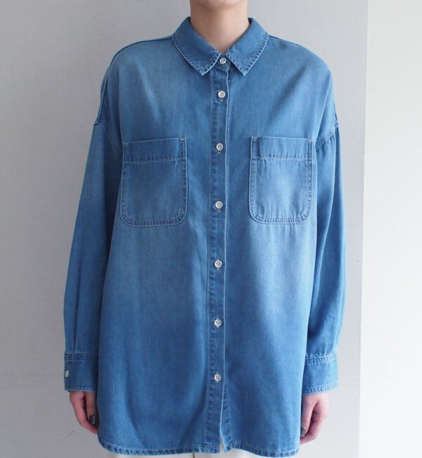  「【サイズ展開あり/初夏まで着られる】フルイドデニムシャツ」|シャツ・ブラウス|