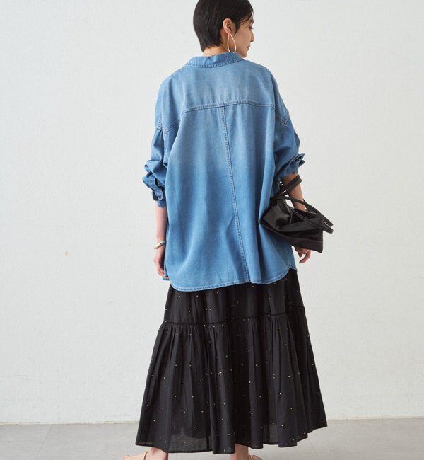  「【サイズ展開あり/初夏まで着られる】フルイドデニムシャツ」|シャツ・ブラウス|