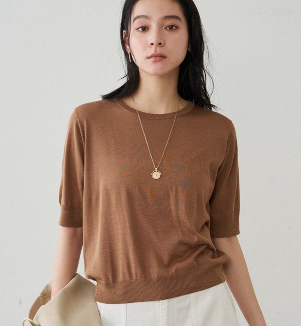  「シルク半袖ニット」|ニット・セーター|
