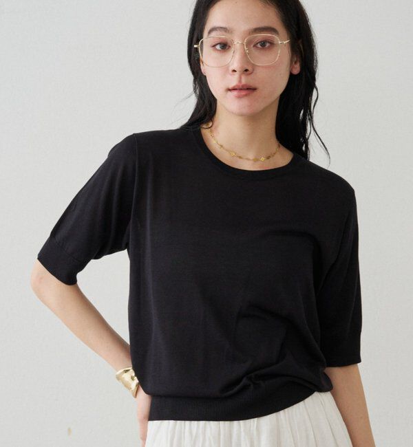  「シルク半袖ニット」|ニット・セーター|