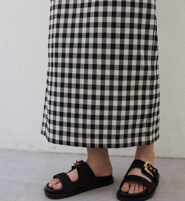  「カラミチェックセミタイトスカート」|スカート|