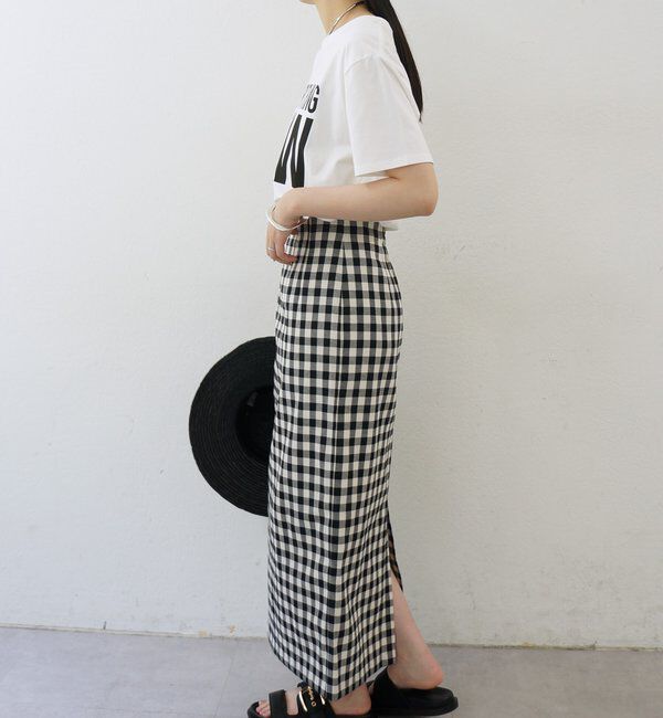  「カラミチェックセミタイトスカート」|スカート|