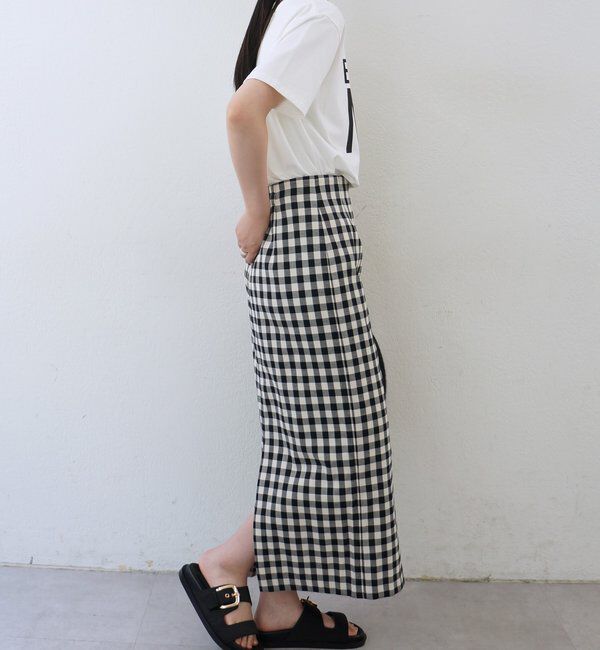  「カラミチェックセミタイトスカート」|スカート|