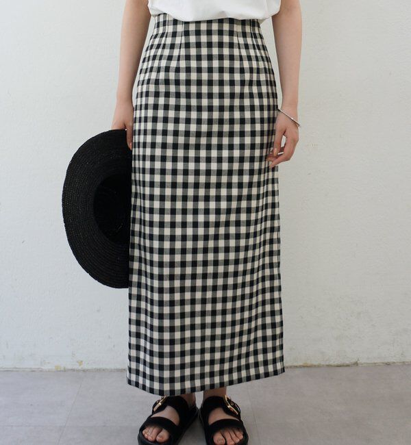  「カラミチェックセミタイトスカート」|スカート|