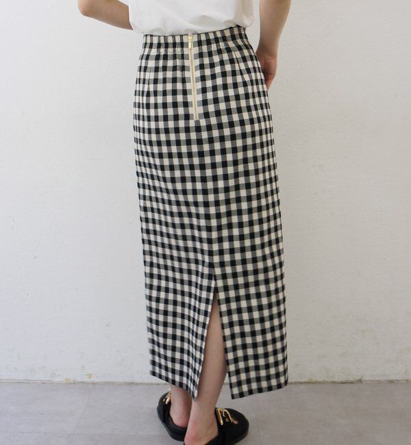  「カラミチェックセミタイトスカート」|スカート|