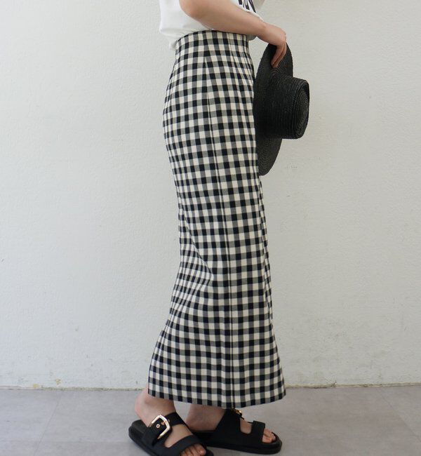  「カラミチェックセミタイトスカート」|スカート|