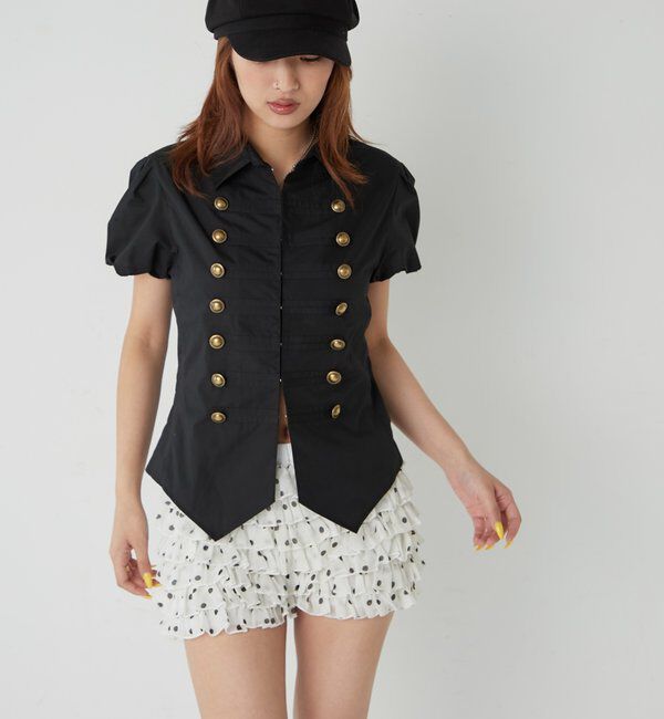  「ナポレオンパフスリブラウス」|シャツ・ブラウス|