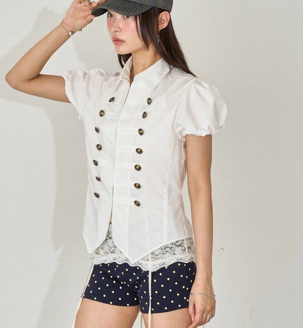  「ナポレオンパフスリブラウス」|シャツ・ブラウス|