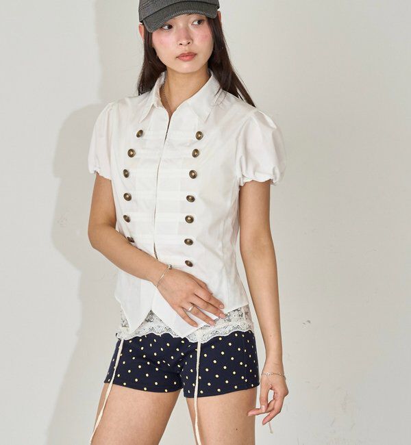  「ナポレオンパフスリブラウス」|シャツ・ブラウス|