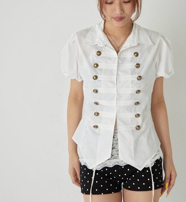  「ナポレオンパフスリブラウス」|シャツ・ブラウス|