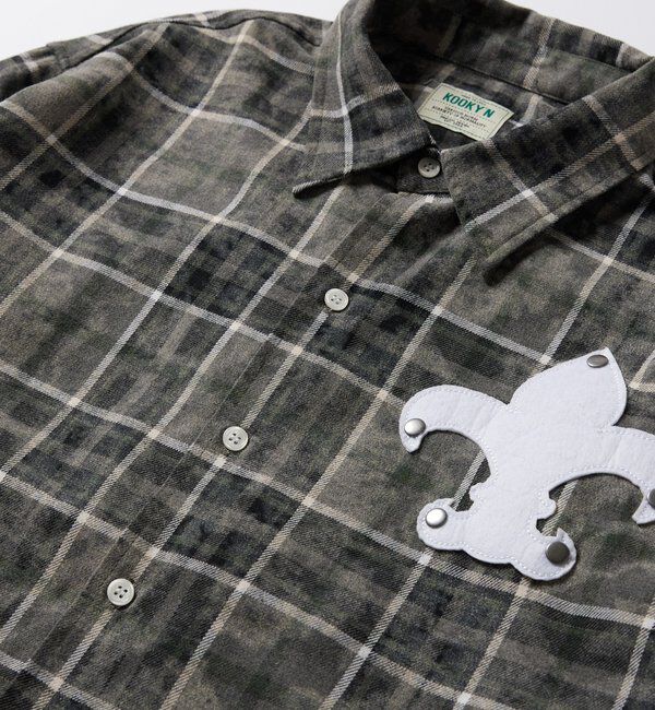  「KOOKY'Nユリ紋章スタッズ加工チェックシャツ」|シャツ・ブラウス|