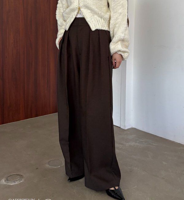  「【累計2万本突破！】【低身長・高身長サイズあり】2タックワイドパンツ」|チノ|