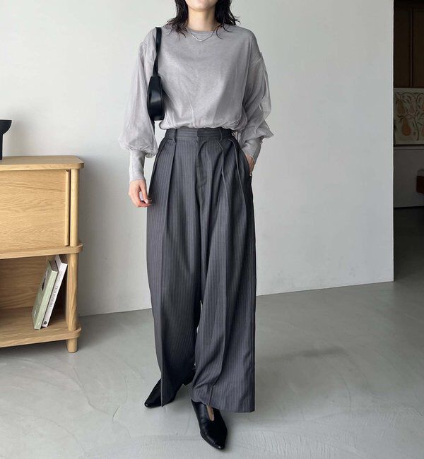  「【累計2万本突破！】【低身長・高身長サイズあり】2タックワイドパンツ」|チノ|