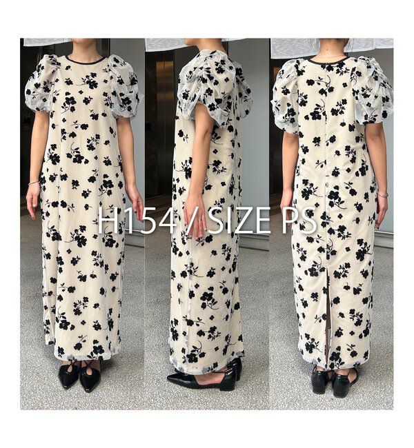  「【オケージョン/サイズ展開あり】フロッキーパフワンピース」|ワンピース|