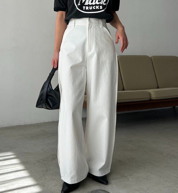  「【低身長サイズあり】サイドタックパンツ」|チノ|