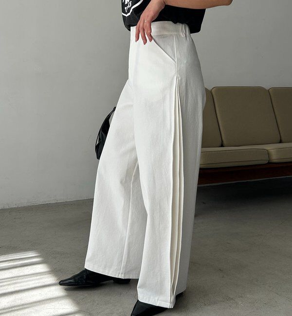  「【低身長サイズあり】サイドタックパンツ」|チノ|