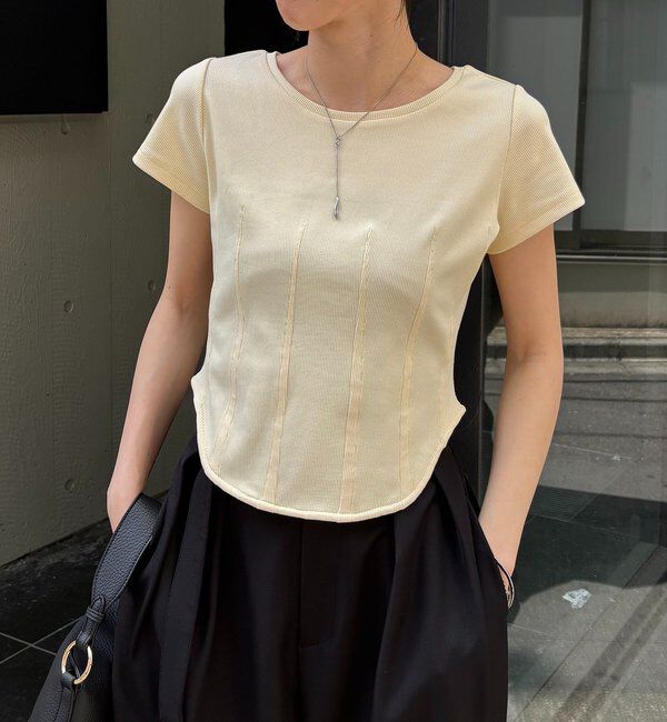  「【新色イエロー・ブラウン】コルセットT」|Tシャツ・カットソー|