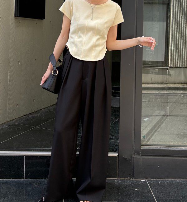  「【新色イエロー・ブラウン】コルセットT」|Tシャツ・カットソー|