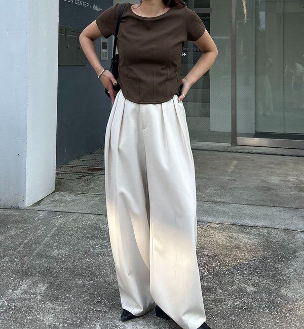  「【新色イエロー・ブラウン】コルセットT」|Tシャツ・カットソー|